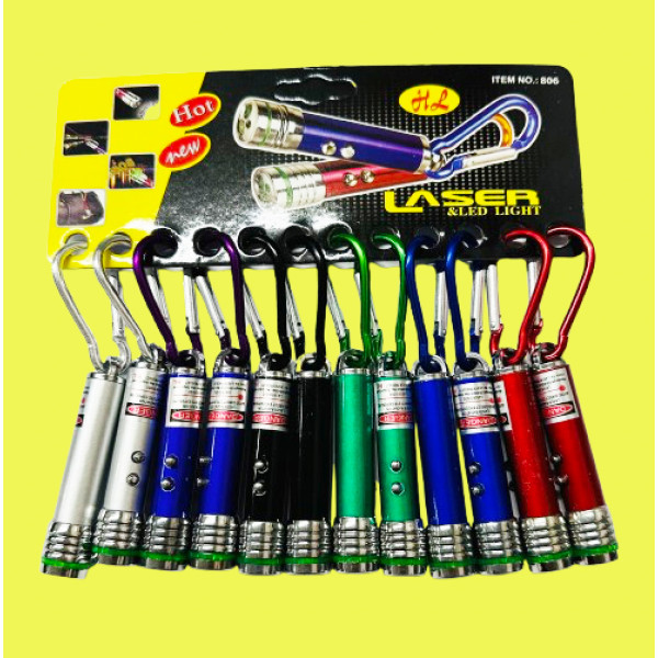 Wholesale 12 PCS Cat Toys Laser Pointer Mini Keychain Laser Pointer LED Flashligh
