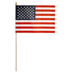 Wholesale Super Tough 12in x 18in US Stick Flag with 24in Wood Staff