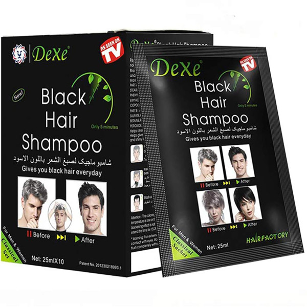 Wholesale Instant Hair Dye Hair Coloring Shampoo Semi-Permanent Shampoo-10-Bags of Box-Black