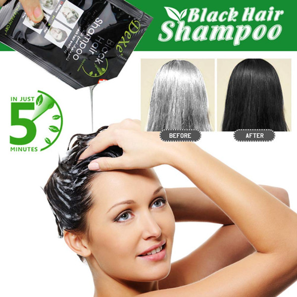 Wholesale Instant Hair Dye Hair Coloring Shampoo Semi-Permanent Shampoo-10-Bags of Box-Black