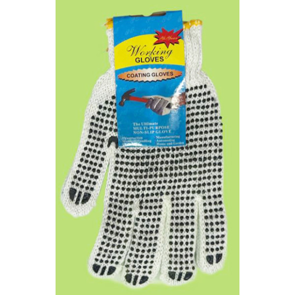 Wholesale Double Side PVC Dotted White String Knit Work Gloves