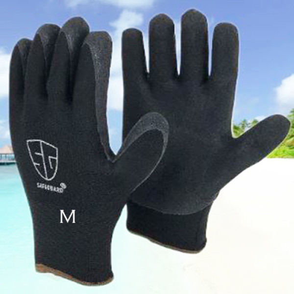 Wholesale black Latex Coated Brushed Acrylic Thermal Glove-Medium