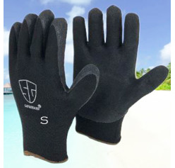 Wholesale black Latex Coated Brushed Acrylic Thermal Glove-SMALL