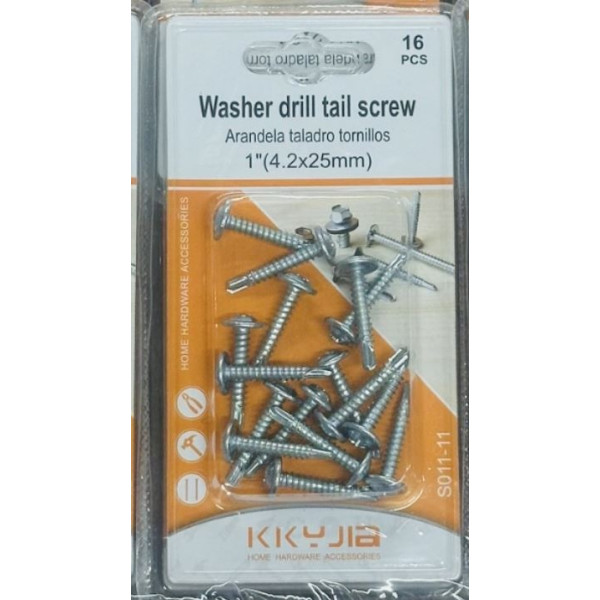 Wholesale 16pcs washer drill tail screw