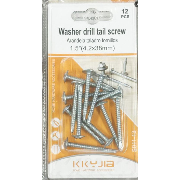 Wholesale 12pcs washer drill tail screw