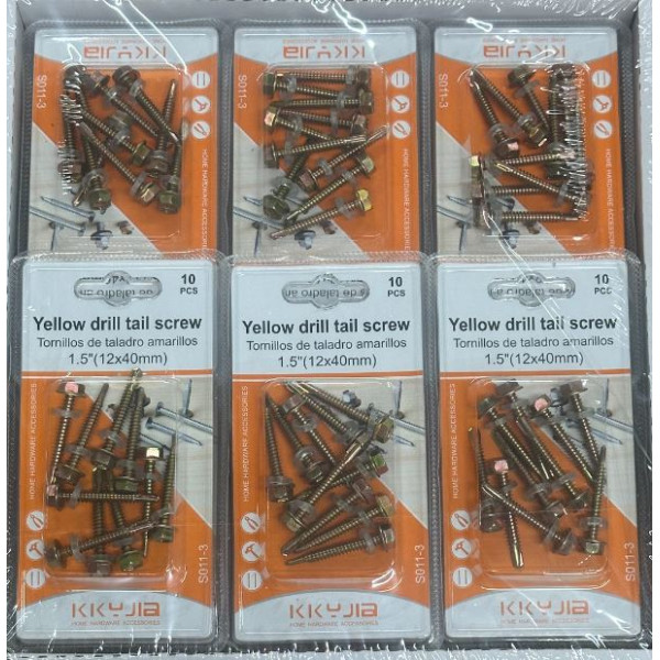 Wholesale Self Drilling Tail Screw with Hex Washer Head Yellow Zinc Plated