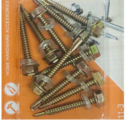 Wholesale Self Drilling Tail Screw with Hex Washer Head Yellow Zinc Plated