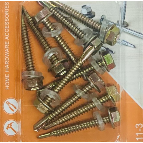 Wholesale Self Drilling Tail Screw with Hex Washer Head Yellow Zinc Plated