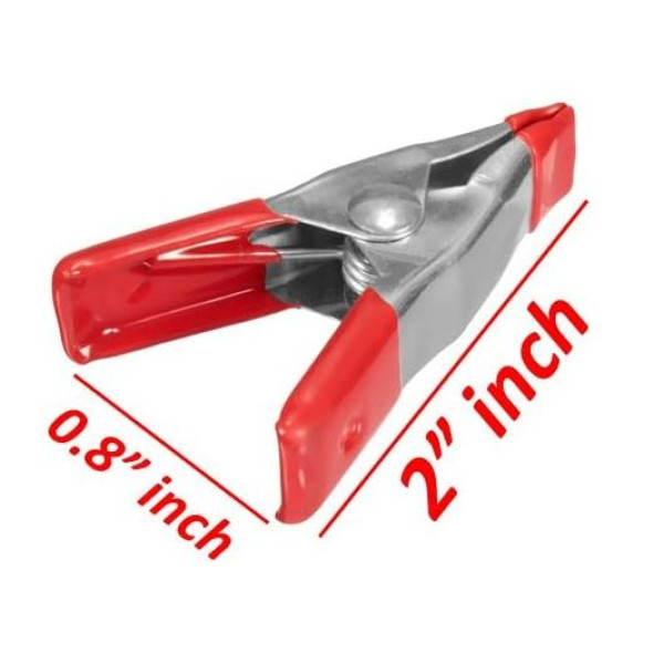 Wholesale 2 inch Mini Metal Spring Clamps W/Red Rubber Tips Clips 