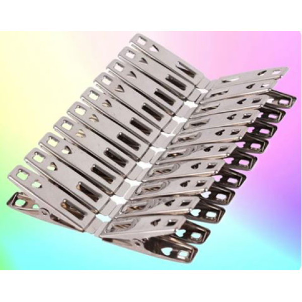 Wholesale 20 of Pack Heavy Duty Clothes Hangers Stainless Steel Clothes Clips Silver