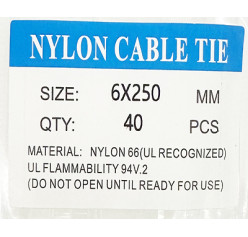 Wholesale whiter Self-Locking Nylon Cable Ties 6 x 250mm
