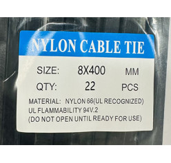 Wholesale Black Self-Locking Nylon Cable Ties 8 x 400mm