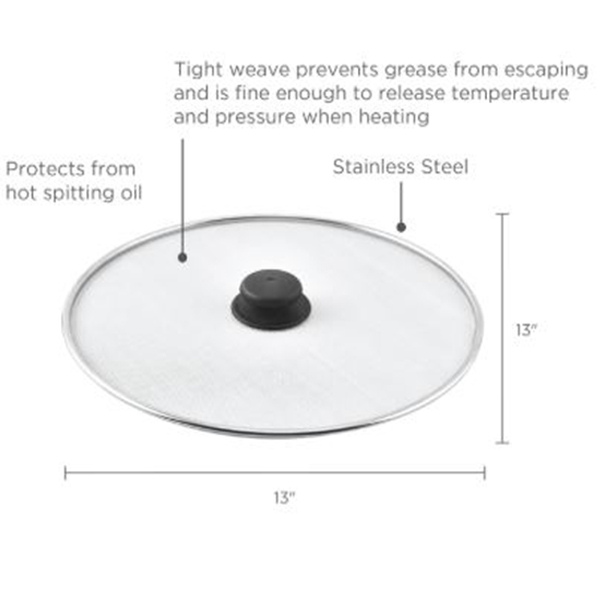 Wholesale Stainless Steel Mesh Splatter Screen For Frying Pans 13 Inches