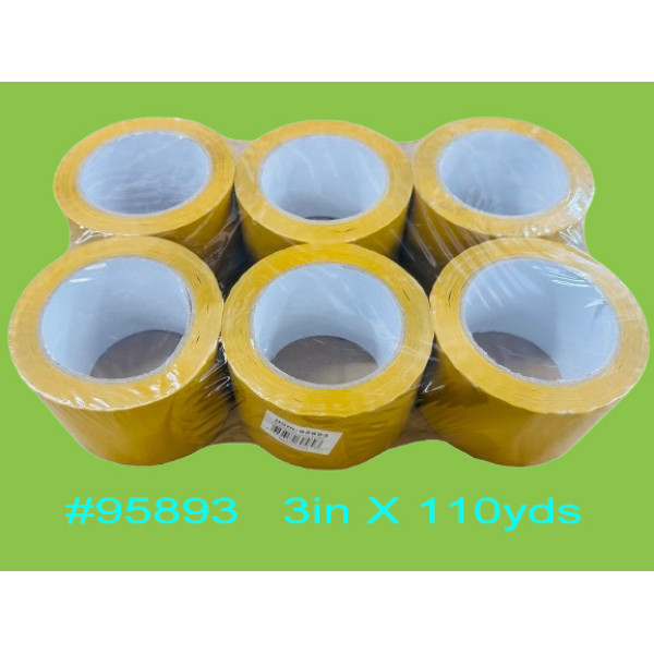 Wholesale 3 inches 110rds Yellow Packing Tape Rolls for Shipping, Moving Packaging