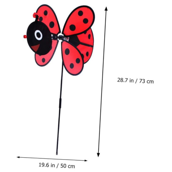 Wholesale Ladybug Spinning Windmill Toy Children Outdoor Spinner Children Sculpture Red