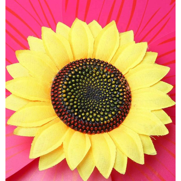 Wholesale 36cm wooden pole sunflower windmill garden windmill rotating flower